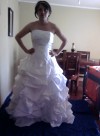 vendo precioso vestido de novia modelo salome talla 38-40 120000 pesos