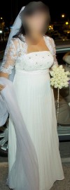 vestido de novia importado usa talla 42-44, strapless, corte imperio