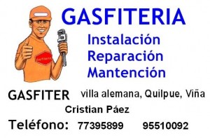 Cristian P&aacute;ez Anuncios gratis para novios en Villa Alemana |  G&aacute;sfiter - El&eacute;ctrico (villa alemana, Quilpue, Vi&ntilde;a, Valpara&iacute;so , Limache, Q, G&aacute;sfiter REPARACIONES - CALEFONT - COCINAS - EMERGENCIAS