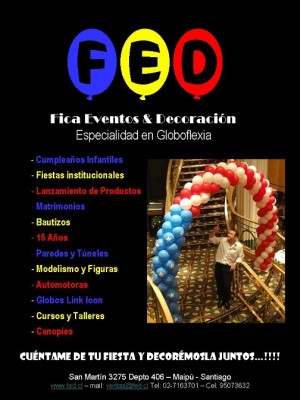 Fica Eventos y Decoracion Anuncios gratis para novios en Santiago |  Decoraciones con Globos, Matrimonios, Bautizos, Baby Shower y todo evento.