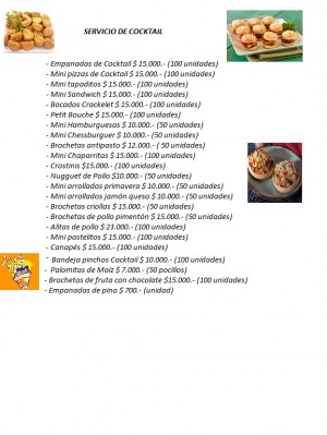 Comercializadora EyR Anuncios gratis para novios en Valpara&iacute;so |   un excelente servicio de cocktail a domicilio, Todo seg&uacute;n necesidad del cliente