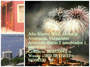 Alicia Calderon Aravena Anuncios gratis para novios en Valpara&iacute;so |  A&ntilde;o nuevo 2016, arriendo diario amoblado 1 ambiente, valparaiso, Avenida alemania, valparaiso, fono 97508350 o 58505612