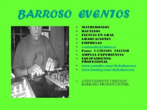 Cristian Barroso Anuncios gratis para novios en Maip&uacute; |  Barroso Eventos, Musica  Iluminacion  Imagen  Sonido