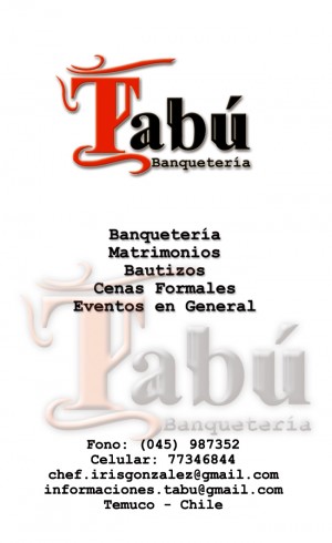 Irirs Gonzalez v. Anuncios gratis para novios en Temuco |  Banqueteria Tabu, Catering and service