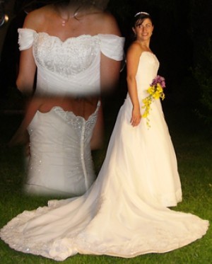 NATALIA SANTIBA&Ntilde;EZ Anuncios gratis para novios en Puente Alto |  HERMOSO VESTIDO, IMPORTADO, GASA ITALIANA BORDADA Y PEDRERIA EN CORSE FALDON Y COLA